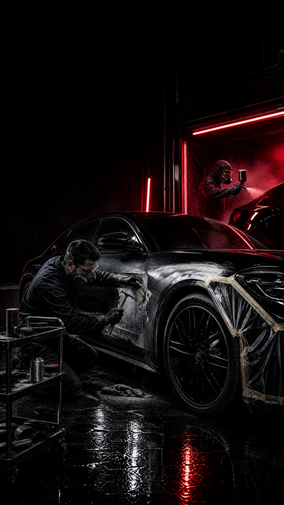 car bodywork painting portrait