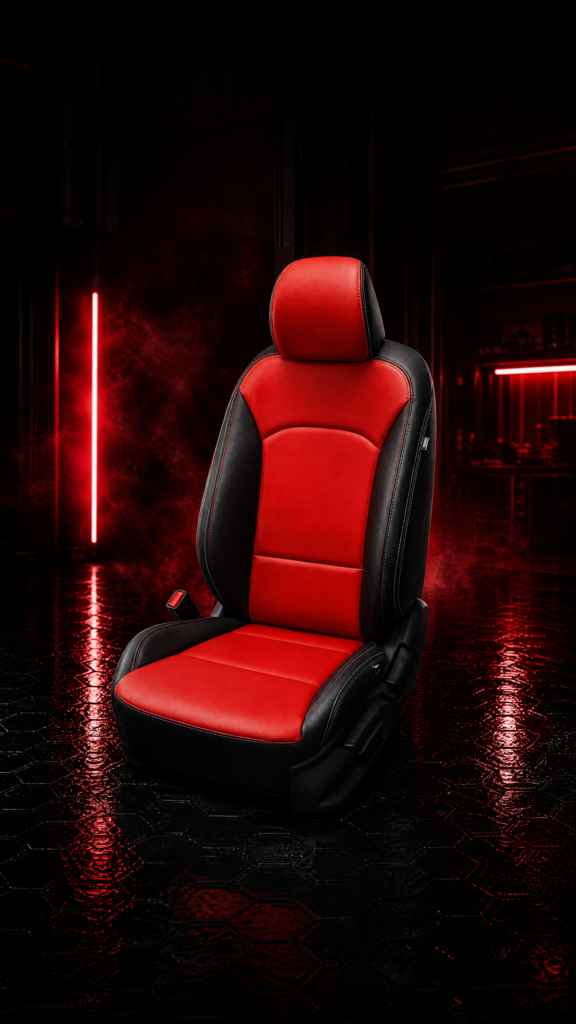 car seat dark red style